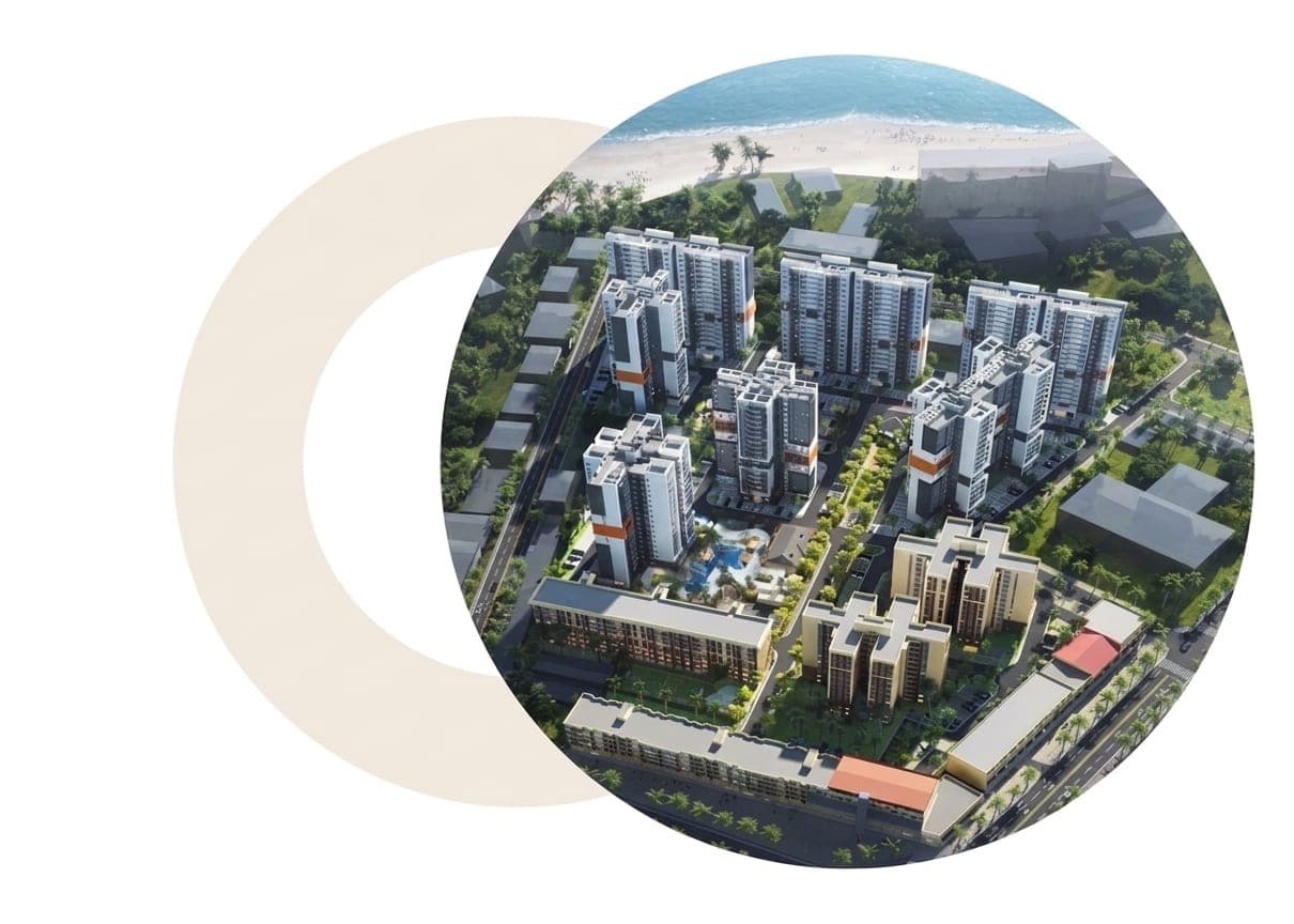 Vue aérienne de la Cité Plaza Platinium à Kipé
